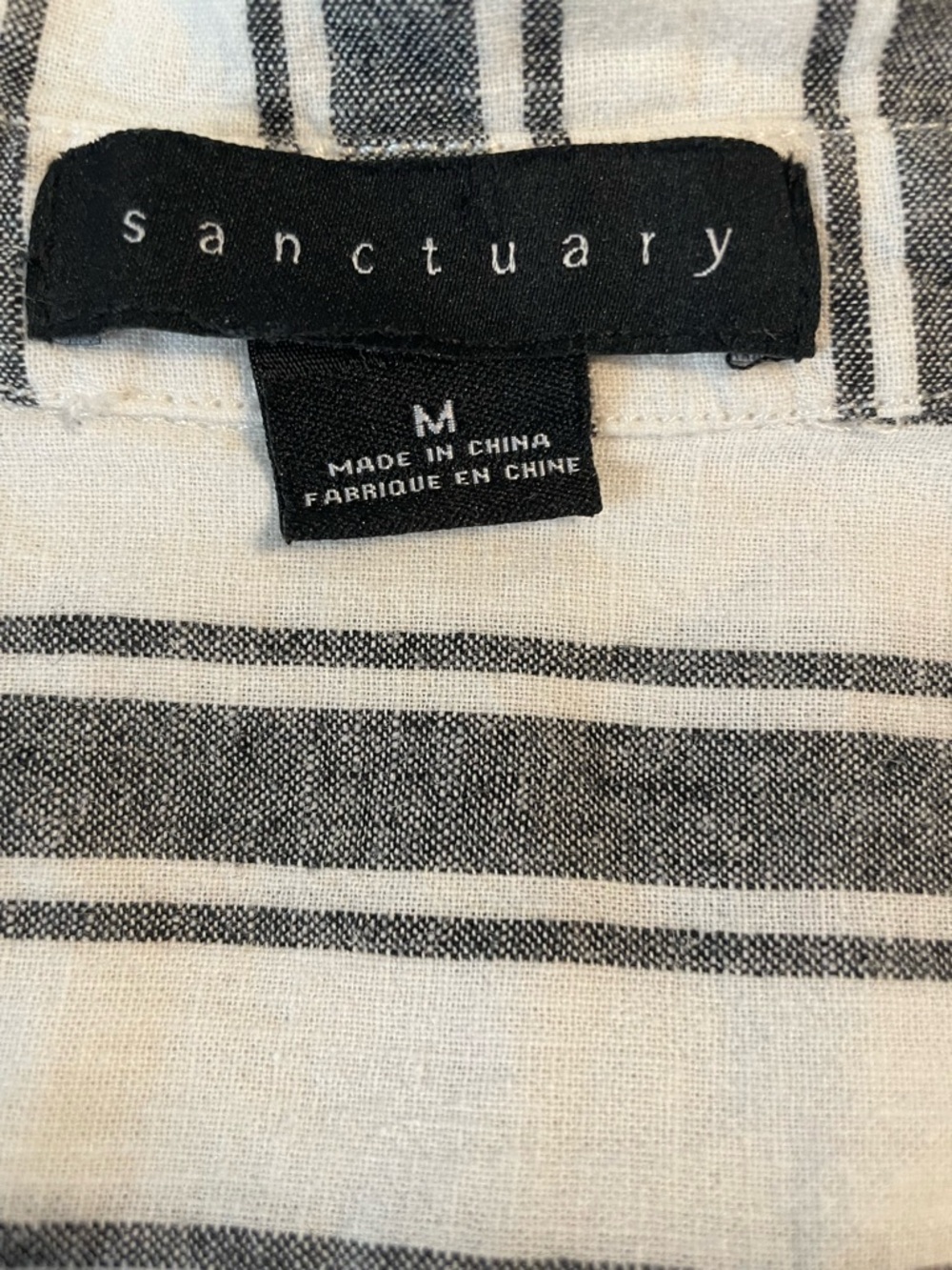 Sanctuary Black & White Striped Lace-Up swimsuit Cover-up - Picture 4 of 4